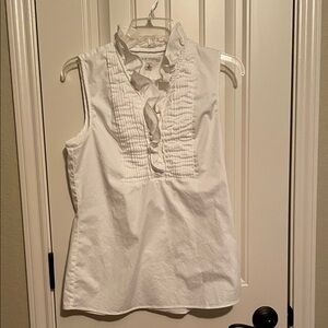 Banana Republic White Ruffle Blouse